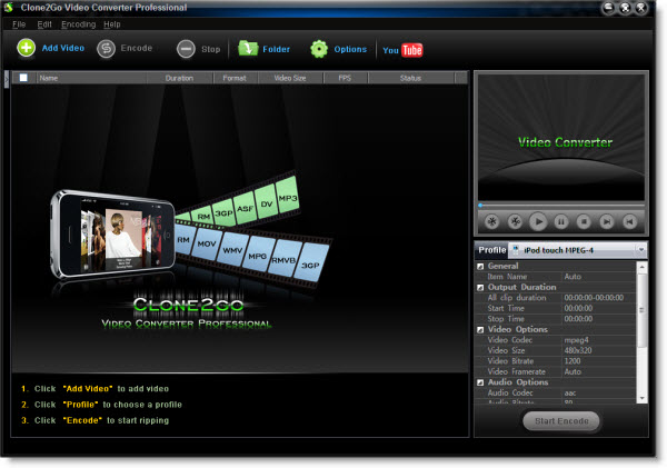 convert YouTube videos to AVI, MP4, WMV, iPod, iPhone